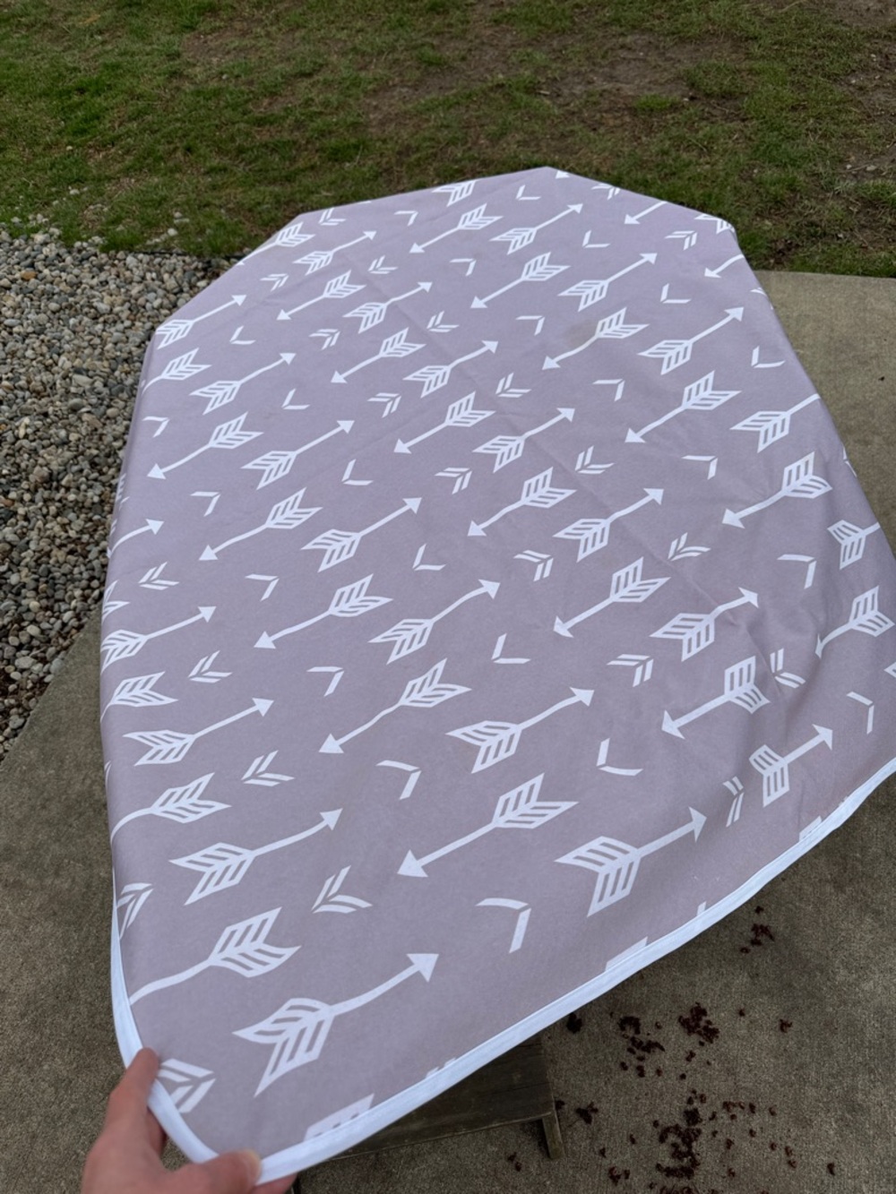Gray Arrow Print Splat Mat for under high chair